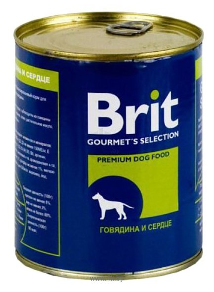 Фотографии Brit (0.85 кг) 12 шт. Консервы для собак Говядина и сердце