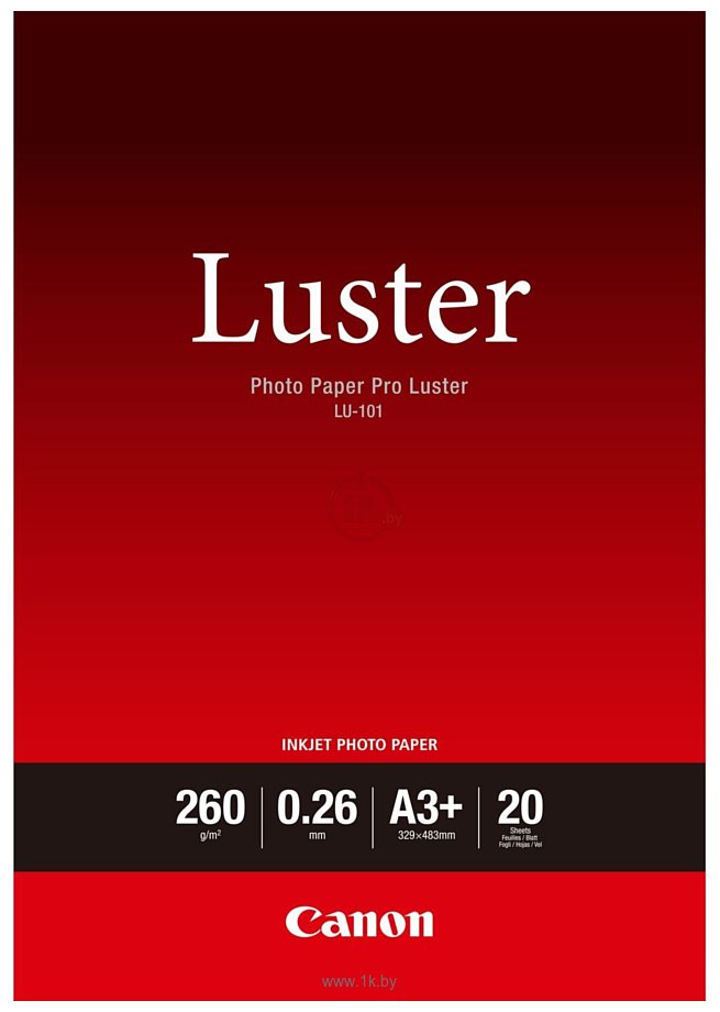 Фотографии Canon Luster Photo Paper Pro LU-101 A3 260 гм/2 20 л 6211B008