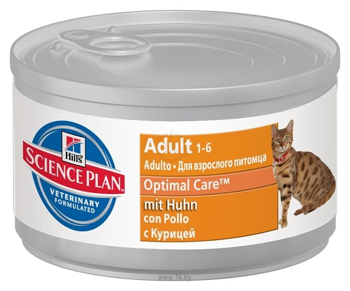 Фотографии Hill's (0.085 кг) 1 шт. Science Plan Feline Adult Optimal Care with Chicken canned