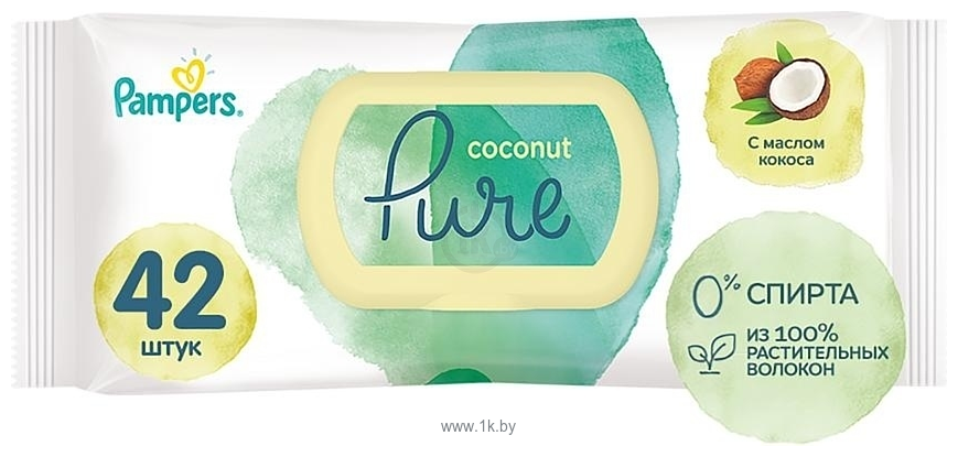 Фотографии Pampers Pure Protection Coconut, 42 шт