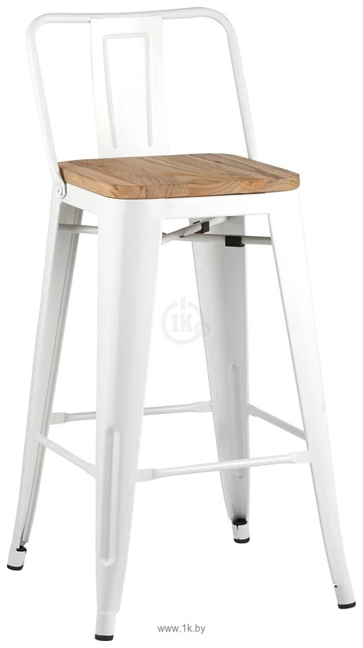 Фотографии Stool Group Tolix Wood со спинкой YD-H675E-W LG-02 (белый глянцевый/светлое дерево)