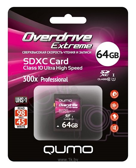 Фотографии Qumo Overdrive Extreme SDXC Class 10 UHS-I U1 64GB