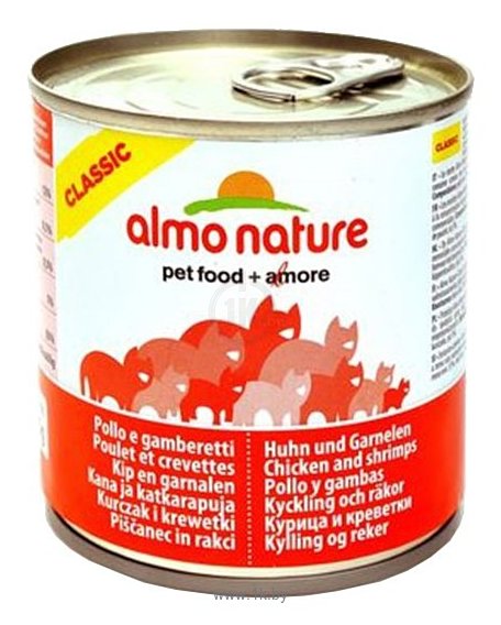 Фотографии Almo Nature Classic Adult Cat Chicken and Shrimps (0.28 кг) 6 шт.