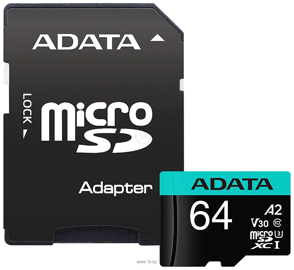 Фотографии ADATA Premier Pro AUSDX64GUI3V30SA2-RA1 microSDXC 64GB (с адаптером)