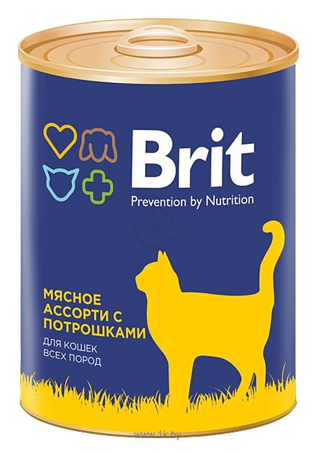 Фотографии Brit (0.34 кг) 1 шт. Консервы для кошек Мясное ассорти с потрошками