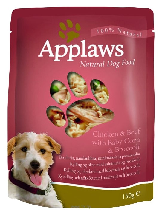Фотографии Applaws Dog Pouch Chicken & Beef with Baby Corn & Broccoli (0.150 кг) 18 шт.