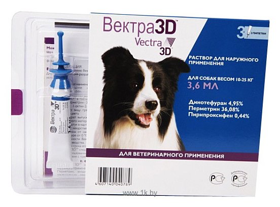 Фотографии Вектра 3D (СЕВА) Капли для собак весом 10–25 кг