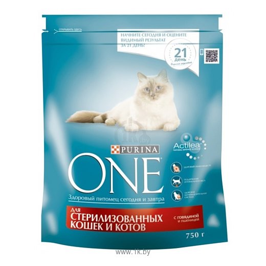 Фотографии Purina ONE (0.75 кг) 8 шт. Для стерилизованных кошек и котов с Говядиной и пшеницей