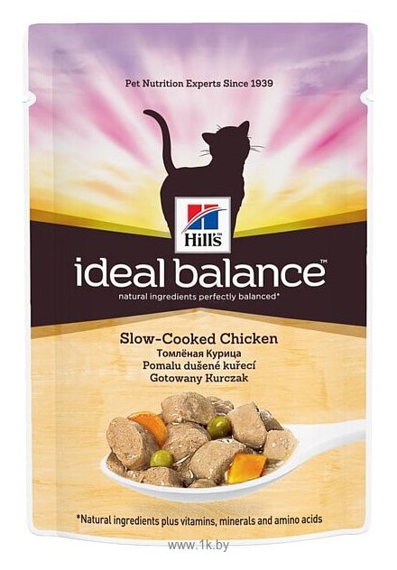 Фотографии Hill's (0.085 кг) 1 шт. Ideal Balance Feline Adult Slow-Cooked Chicken Recipe Pouch