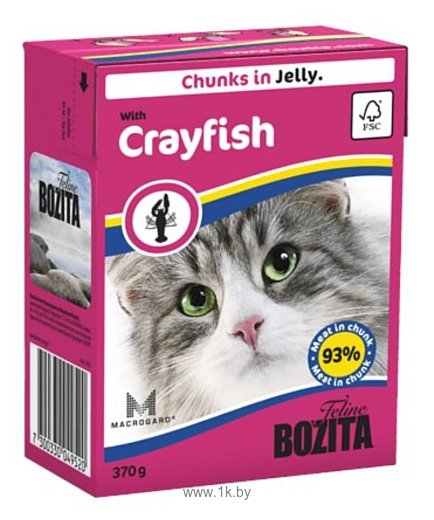Фотографии Bozita Feline chunks in jelly with Crayfish (0.37 кг) 16 шт.