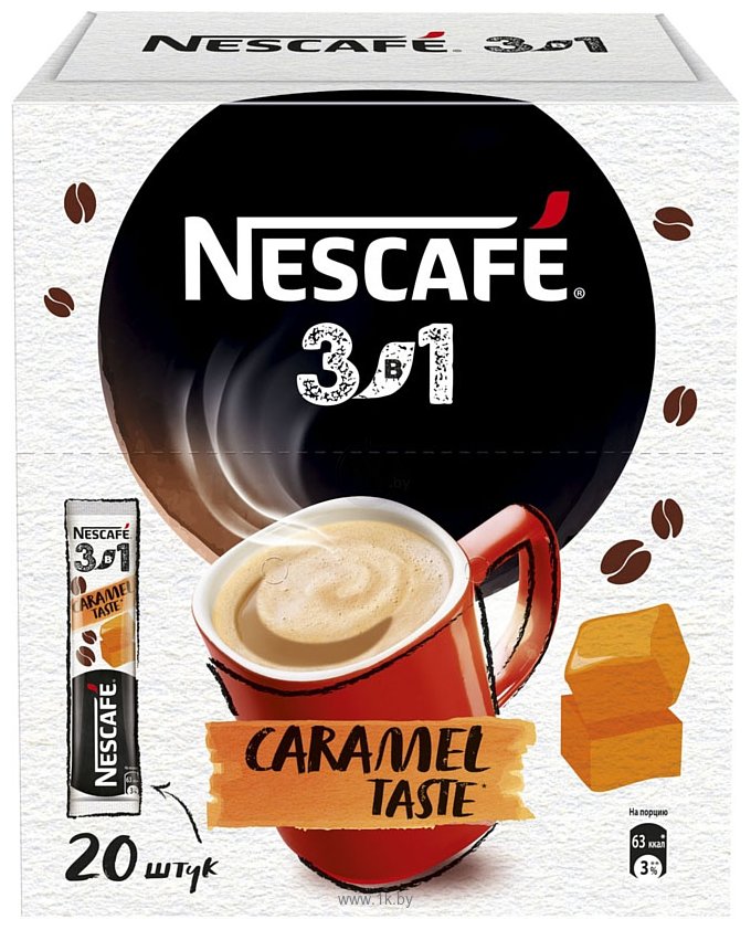 Фотографии Nescafe 3 в 1 карамельный вкус растворимый 16 г