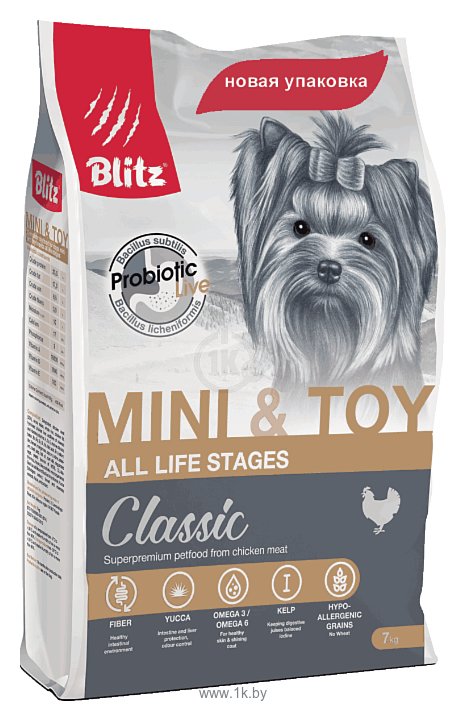 Фотографии Blitz Adult Dog Mini & Toy Breeds dry (7 кг)