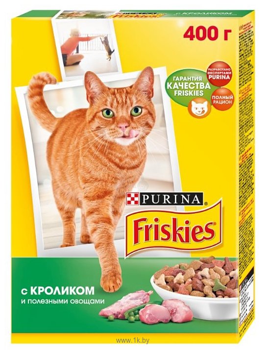 Фотографии Friskies Для взрослых кошек с кроликом и полезными овощами (0.4 кг)
