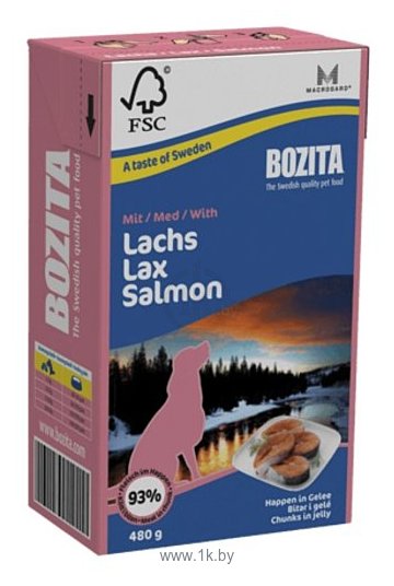 Фотографии Bozita Dog Salmon (chunks in jelly) (0.48 кг) 16 шт.