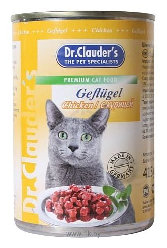 Фотографии Dr. Clauder's Premium Cat Food консервы с курицей (0.415 кг) 1 шт.