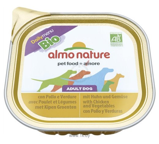 Фотографии Almo Nature (0.3 кг) 9 шт. DailyMenu Bio Pate Adult Dog Chicken and Vegetables