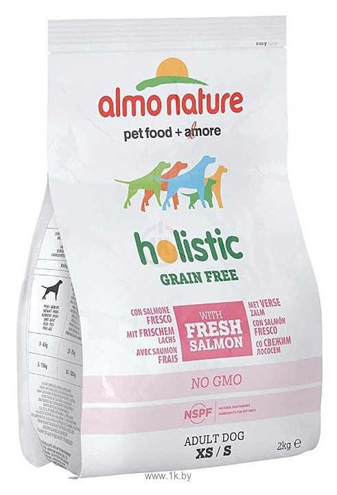 Фотографии Almo Nature (2 кг) Holistic Adult Dog Grain Free Fresh Salmon XS-S