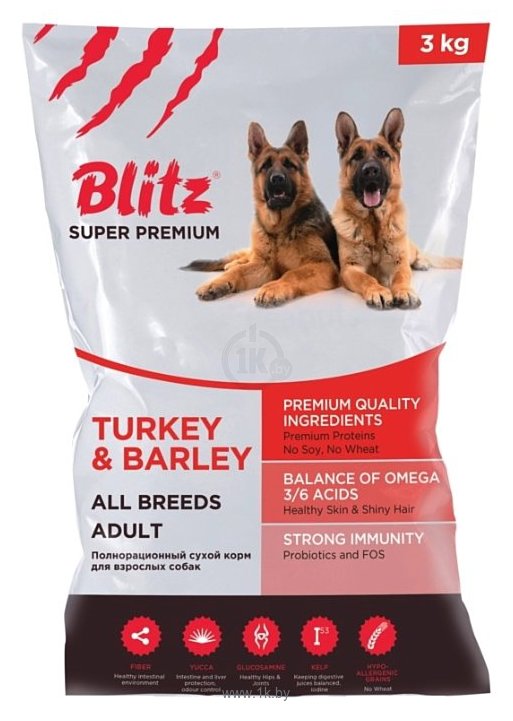 Фотографии Blitz Adult Dog Turkey & Barley All Breeds dry (3 кг)