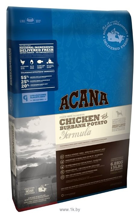 Фотографии Acana Chicken & Burbank Potato (6.8 кг)