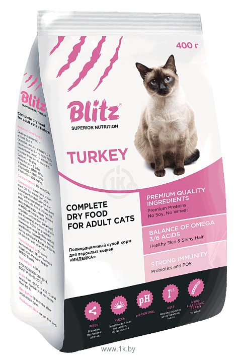 Фотографии Blitz Adult Cats Turkey dry (0.4 кг)