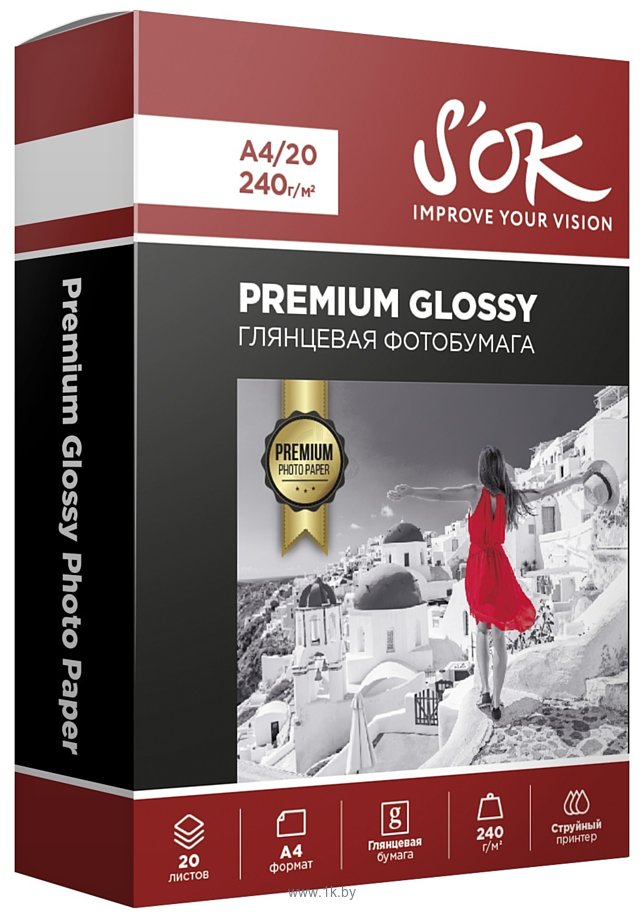 Фотографии S'OK Premium Glossy Photo Paper A4 240 г/м2 20 листов SA4240020G