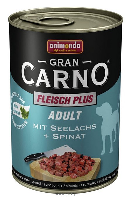 Фотографии Animonda GranCarno Fleisch plus Adult для собак с лососем и шпинатом (0.4 кг) 1 шт.