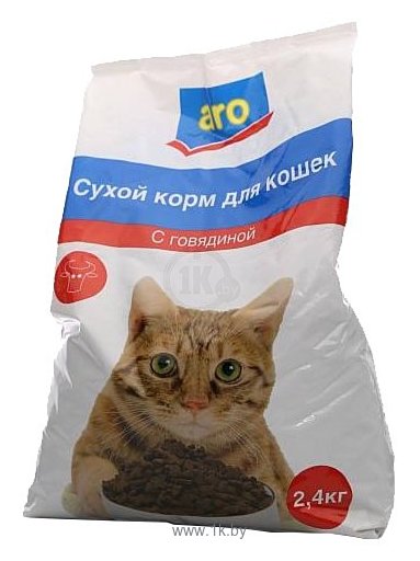 Фотографии Aro (2.4 кг) Сухой корм для кошек с говядиной