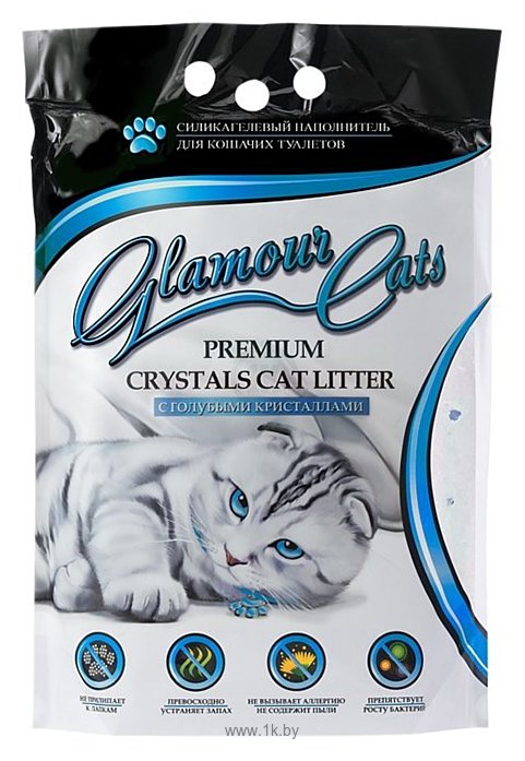 Фотографии Glamour Cats Голубые кристаллы 1.8кг