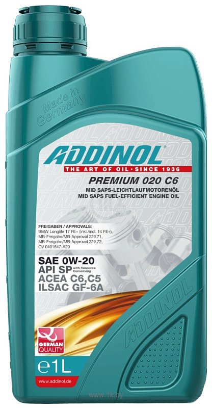 Фотографии Addinol Premium 020 C6 0W-20 1л