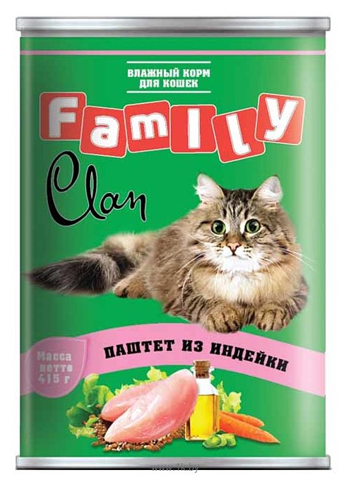 Фотографии CLAN (0.415 кг) 1 шт. Family Паштет из индейки для кошек