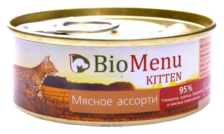 Фотографии BioMenu (0.1 кг) 1 шт. Kitten консервы для котят мясное ассорти