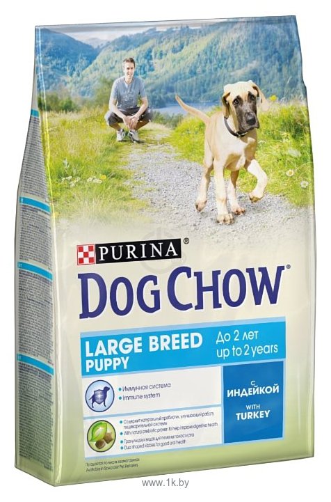 Фотографии DOG CHOW Puppy Large Breed с индейкой для щенков крупных пород (2.5 кг) 4 шт.