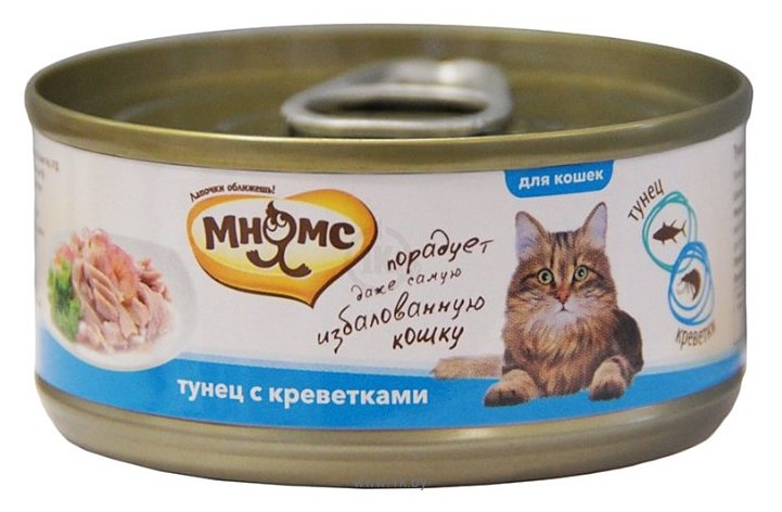 Фотографии Мнямс (0.07 кг) 1 шт. Консервы для кошек Тунец с креветками в нежном желе
