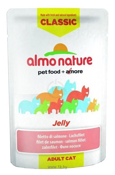 Фотографии Almo Nature Classic Adult Cat Jelly Salmon (0.055 кг) 1 шт.