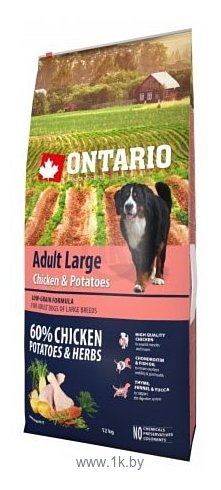 Фотографии Ontario (12 кг) Adult Large Chicken & Potatoes