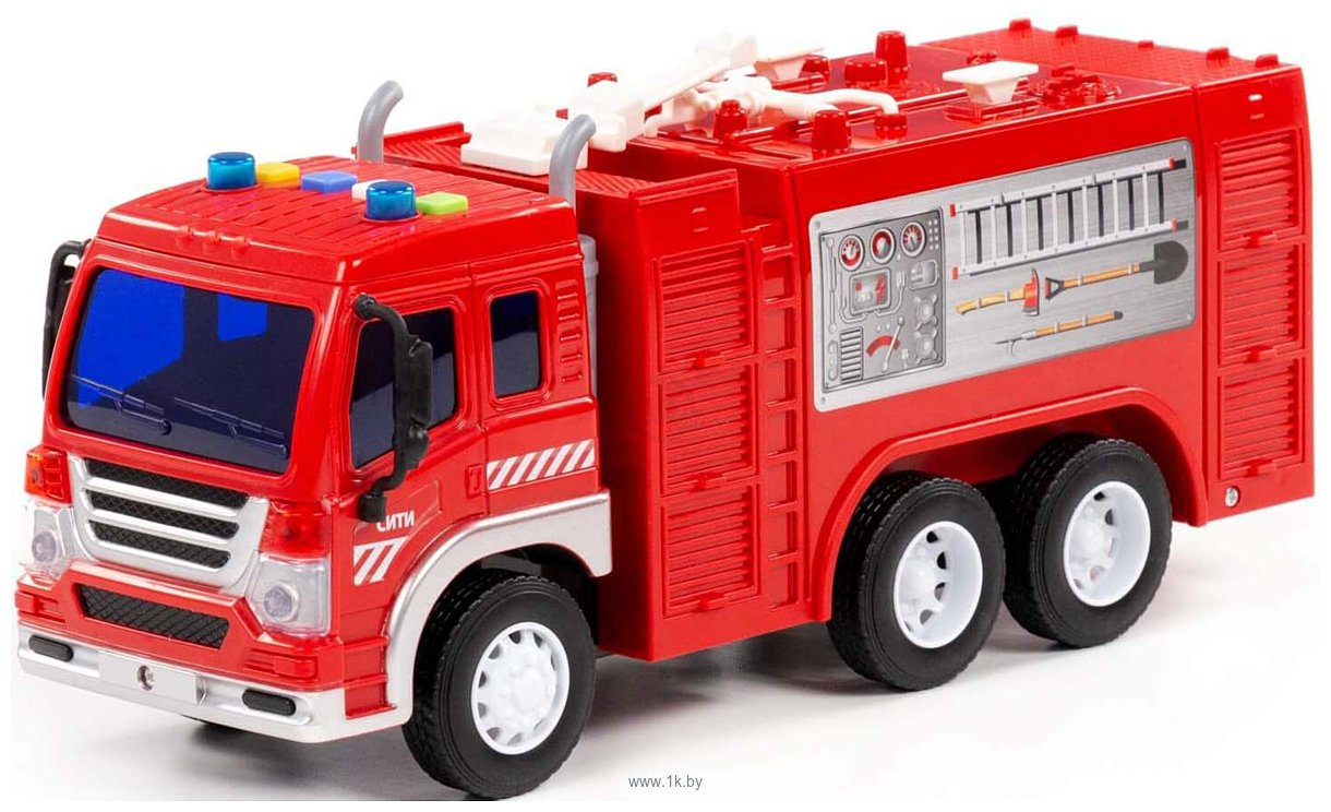 Фотографии Полесье Сити автомобиль-пожарный инерционный 86396 (красный)