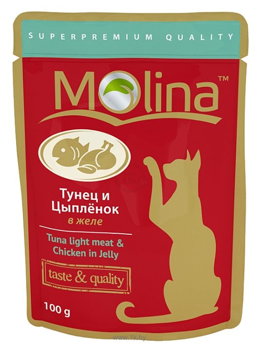Фотографии Molina Пауч для кошек Тунец и цыпленок в желе (0.1 кг) 1 шт.