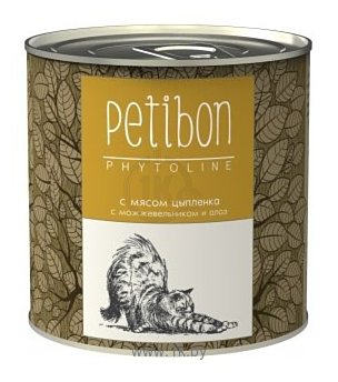 Фотографии Petibon Phytoline с мясом цыпленка, можжевельником и алоэ для кошек (0.24 кг) 1 шт.