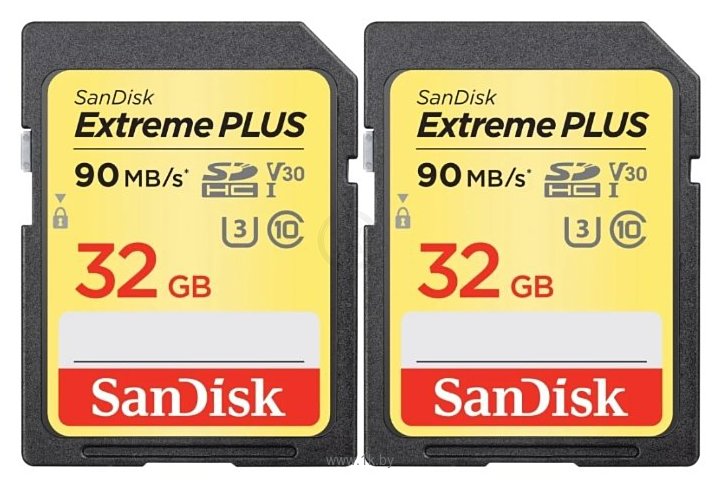 Фотографии SanDisk Extreme Plus SDHC SDSDXWF-032G-GNCI2 2x32GB