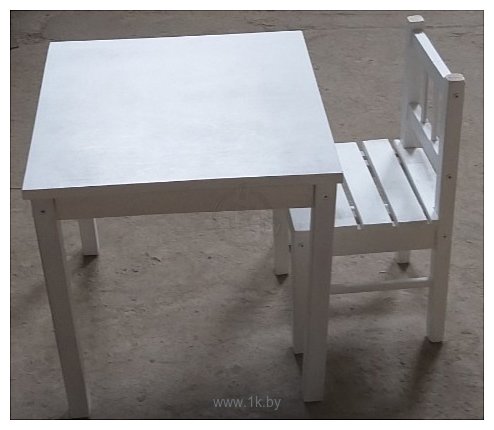 Фотографии ВудГруппММ Набор стол и стул (белый)