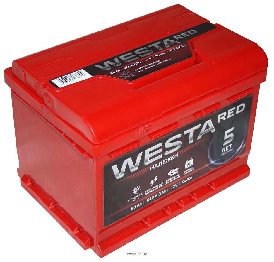 Фотографии Westa RED 6СТ-60 низкий (60Ah)