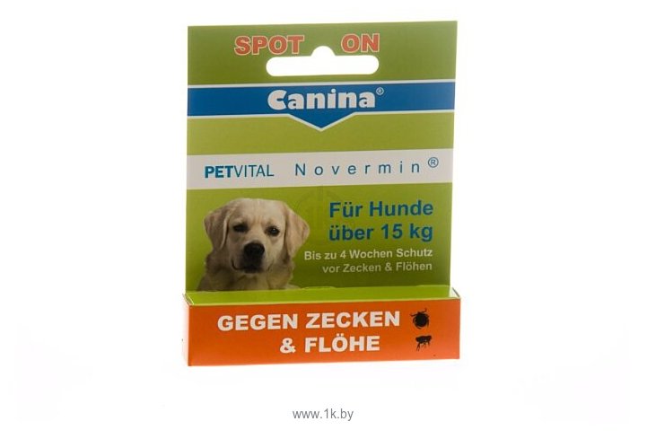 Фотографии Canina капли от блох и клещей Petvital Novermin Dog для собак 1шт. в уп.