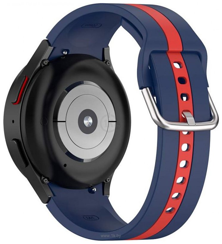 Фотографии Rumi Sport Line силиконовый для Samsung Galaxy Watch4/5 (20 мм, синий/красный)