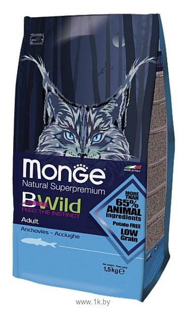 Фотографии Monge (1.5 кг) Bwild Cat Anchovies