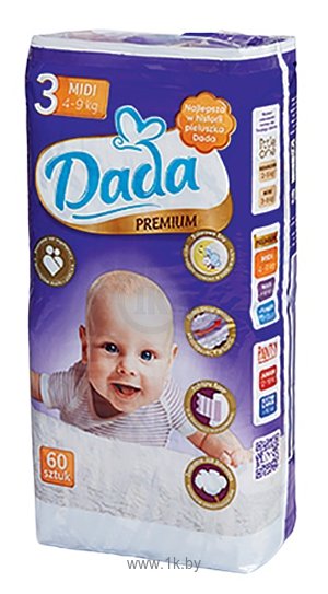 Фотографии Dada Premium 3 Midi (4-9 кг) (60 шт.)