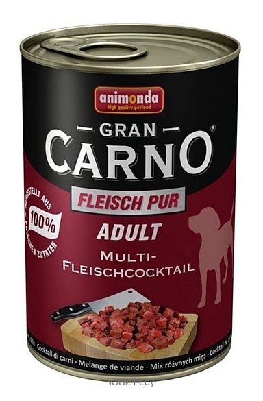 Фотографии Animonda GranCarno Fleisch pur Adult для собак мультимясной коктейль (0.4 кг) 1 шт.