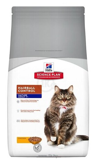 Фотографии Hill's Science Plan Feline Mature Adult 7+ Hairball Control Chicken (1.5 кг)