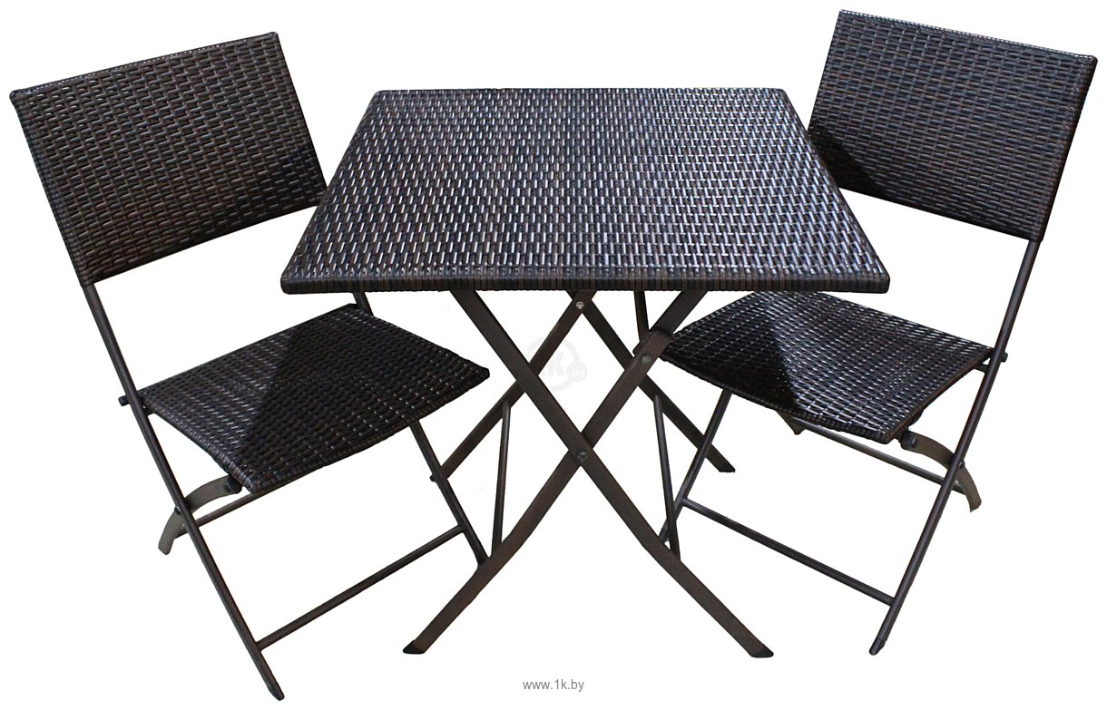 Стол и два стула складные из искусственного ротанга Sundays LFD-4092