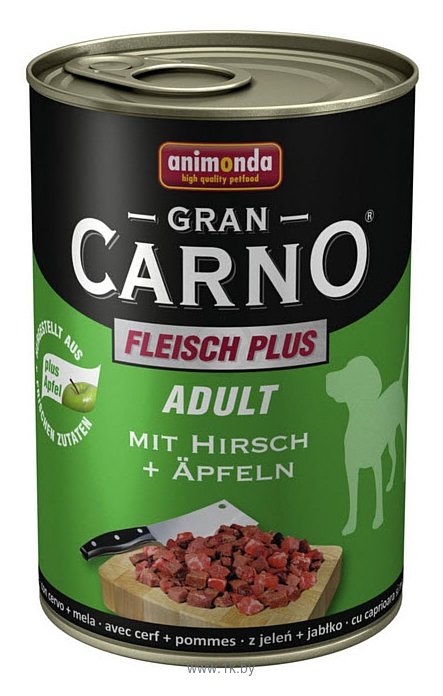 Фотографии Animonda GranCarno Fleisch plus Adult для собак с олениной и яблоками (0.4 кг) 1 шт.