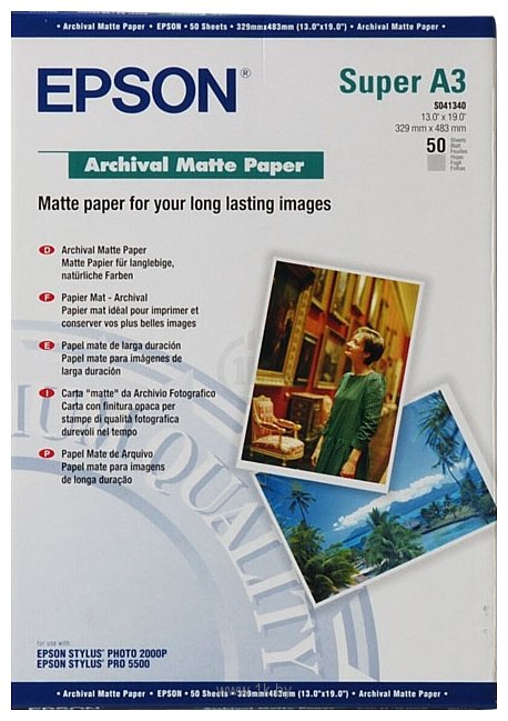 Фотографии Epson Archival Matte Paper A3+ 50 листов (C13S041340)